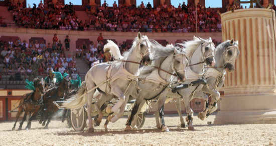 The Roman show at Puy du Fou amazing historic theme park France