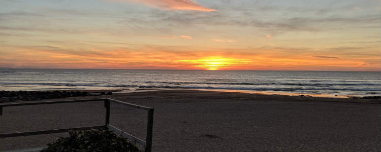 Coucher de soleil à la plage d'Erretegia, Bidart